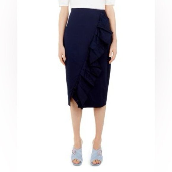TED BAKER Cottoned On Malori Ruffled Skirt 0 euc